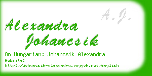 alexandra johancsik business card